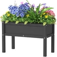 thumbnail image 1 of USYOLUR Small HDPE Raised Garden Bed, Weatherproof Outdoor Planter Box with Legs, Raised Planter Beds for Garden, Patio, Deck, Balcony (Black), 1 of 8