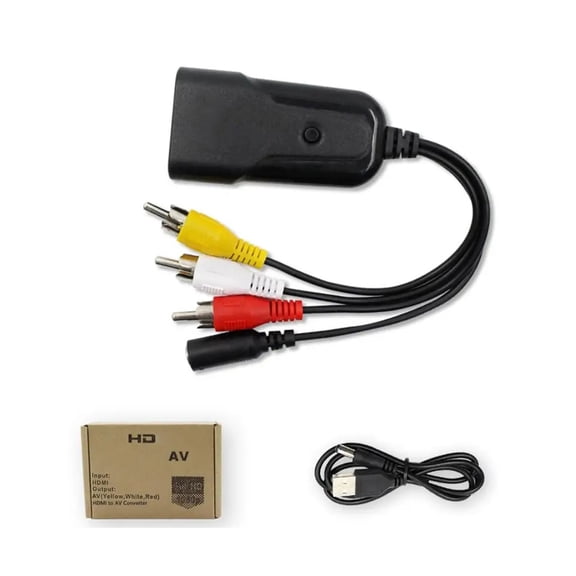 Small HDTV to AVI Adapter Converts Digital Signals to Video Sound Converter for TVs Monitors and Projectors