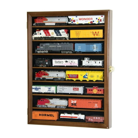 Small HO Scale Train Model Trains Locomotive Engine Display Case Cabinet