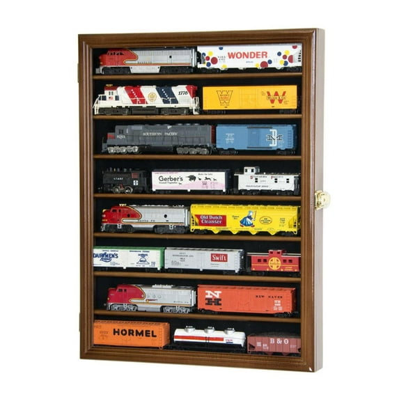 Small HO Scale Train Model Trains Locomotive Engine Display Case Cabinet