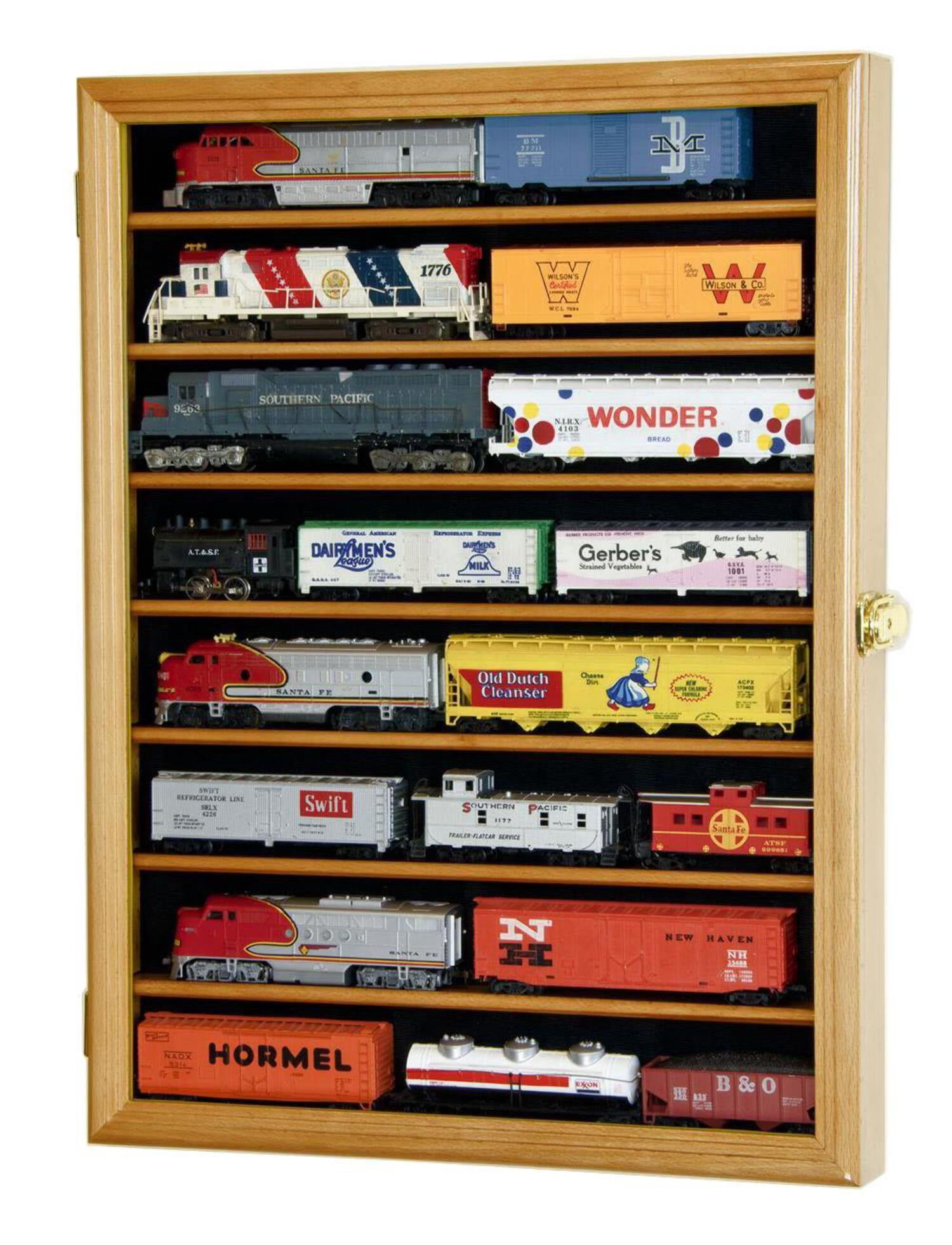 Small HO Scale Train Model Trains Locomotive Engine Display Case Cabinet