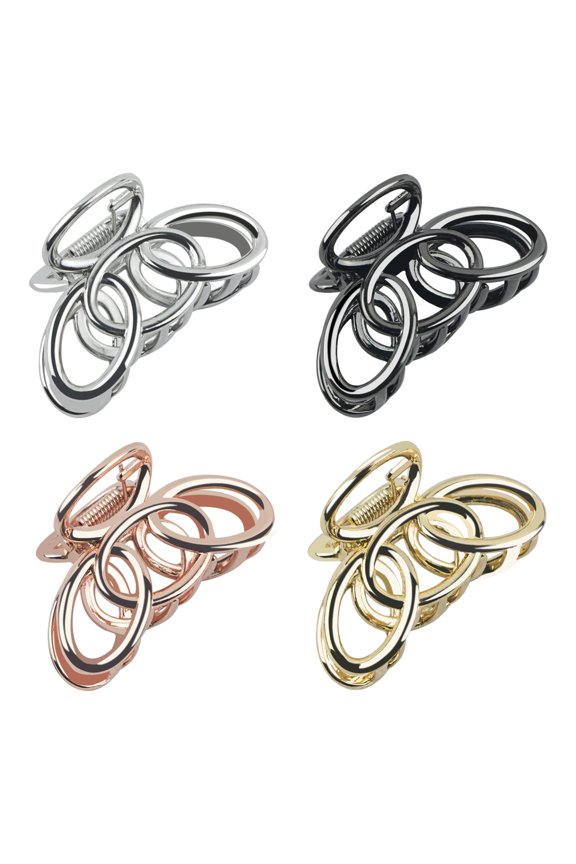 Small Hair Clips Metal Hair Claw Clips for Women Girls, 2 Inch Medium Claw Clips for Thin/Medium Thick Hair, Non Slip Hair Jaw Clips Strong Hair Clamps for Fine Hair (Black, Silver, Gold, Rose Gold)