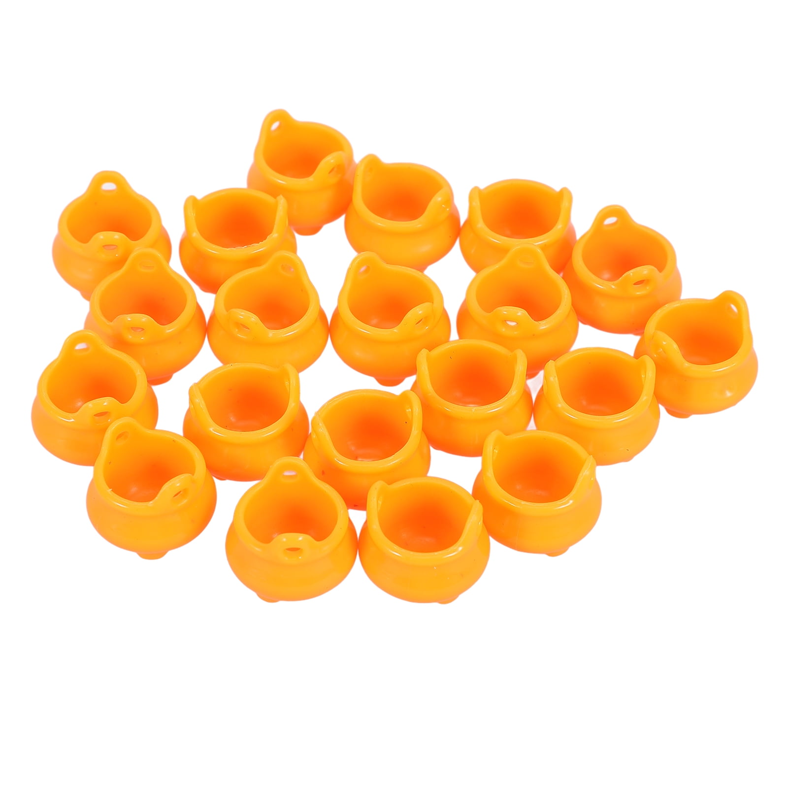 Small Halloween Cauldron Halloween Witch Boiler Dollhouse Props Gift Plastic Office Orange 1.90X1.90X1.70CM 20 Pcs