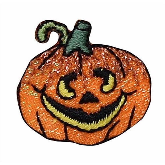 Halloween Small Pumpkin Jack O'Lantern Embroidered Iron on Patch