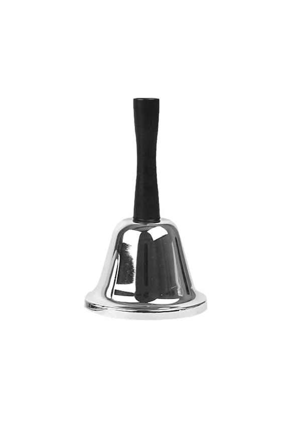 Small Hand Bell, Steel Material, 5.11 x 2.55 Inch, for Service, School, or Festive Decor, 1 Count