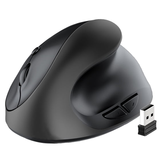 Small Hand Ergonomic Mouse, Vertical Wireless Mouse - Rechargeable 2.4GHz Optical Vertical Mice for Laptop, PC, Computer, Desktop, Notebook etc, Black