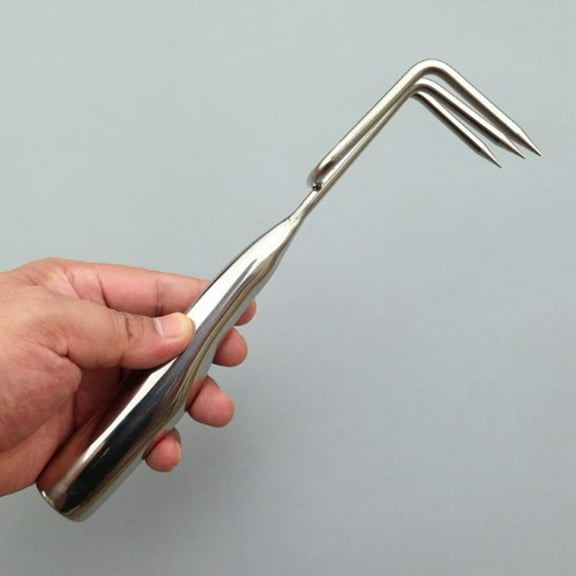 Small Hand Rake Soil Tiller Handheld Heavy Duty Professional Comfort Handle Gardening Leaf Rake Metal Shrub Rake for Mulch Patio Cultivator 3 Tines