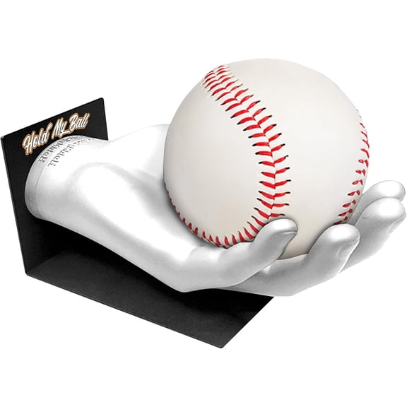 Hold My Ball Baseball Holder – White Wall Mount Small Hand Display for Ball Storage & Memorabilia - Baseball Holder Display for Collectors & Sports Fans