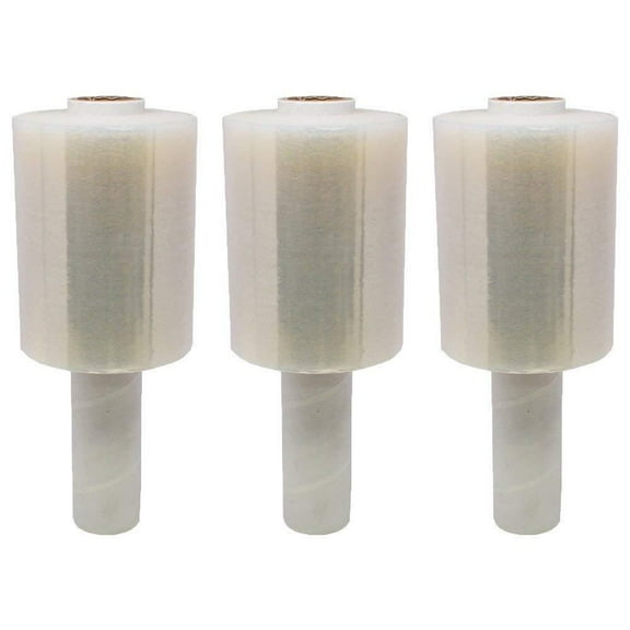Small Hand Shrink wrap Film Clear 5"x1000 80 Gauge with Handle  Quantity: 3 Rolls