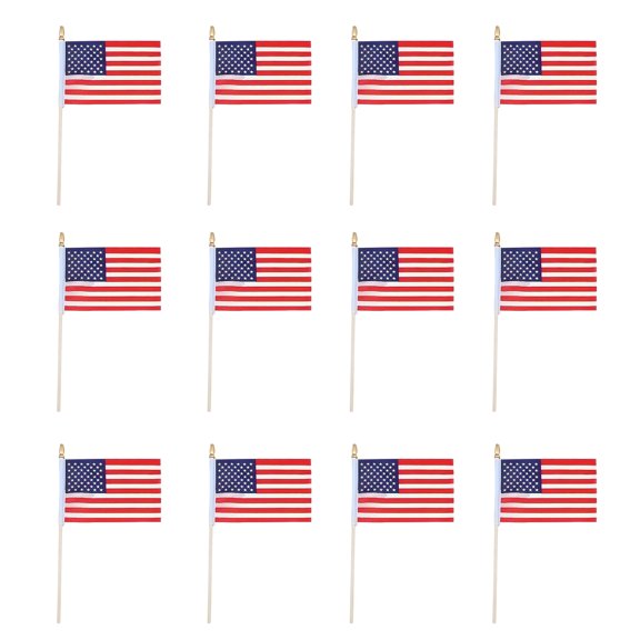 Small Handheld Flags Plastic Rod Patriotic Day Themed Flags For Home Decoration And Public Gatherings