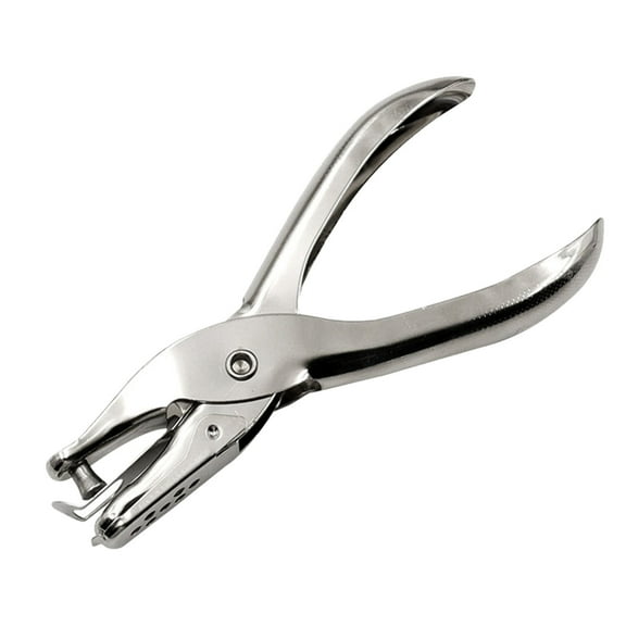 Small Handheld Single Hole Punch - 2 Sizes (1/4 and 1/8 inches). 8 - Sheet Capacity, Durable Stainless Steel, Labor - Saving Design