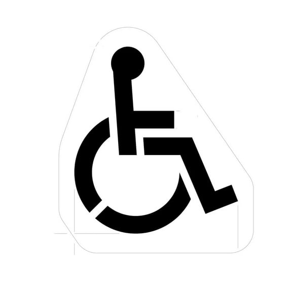 Small Handicap Parking Stencil | Part#: 10000571 | 26.5" W x 30" H | Flexible and Durable 1/8" PolyTough Lifetime | Made in USA