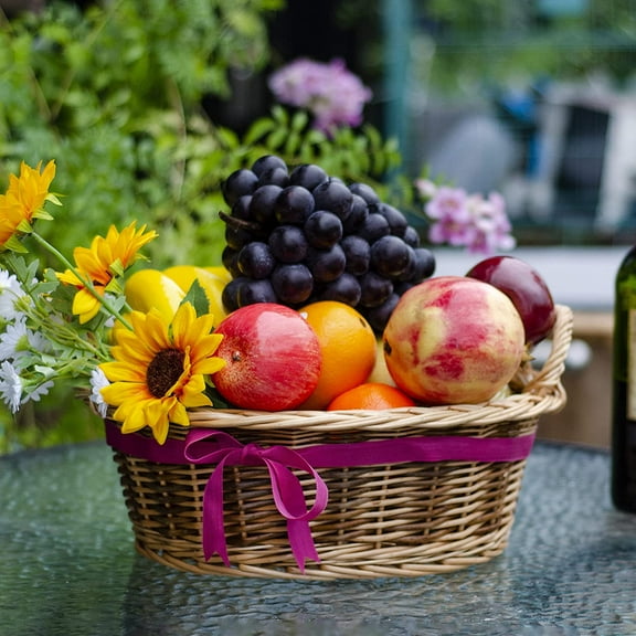 Small Handmade Gift Basket for Chocolate, Nuts, Coffee, Cookies - Holiday, Birthday, Mother's Day Present with Handle