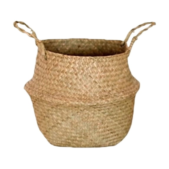 Small Handmade Seagrass Planter Basket Set - 12.6x10.6in Natural Woven Baskets for Plants & Storage.