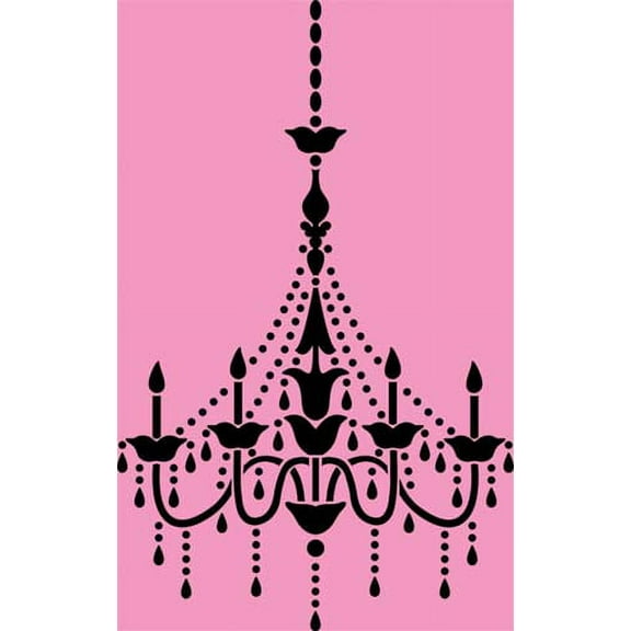 Small Hanging Chandelier Wall Stencil SKU #3634B by Designer Stencils