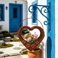 thumbnail image 1 of Small Hanging Planters Outdoor, Metal Hanging Flower Pots Heart Shaped Metal Iron, Rail Balcony Garden Deck Railing Plant Hanger Fence Wall, Herb Bucket Indoor Window Boxes, 1 of 6
