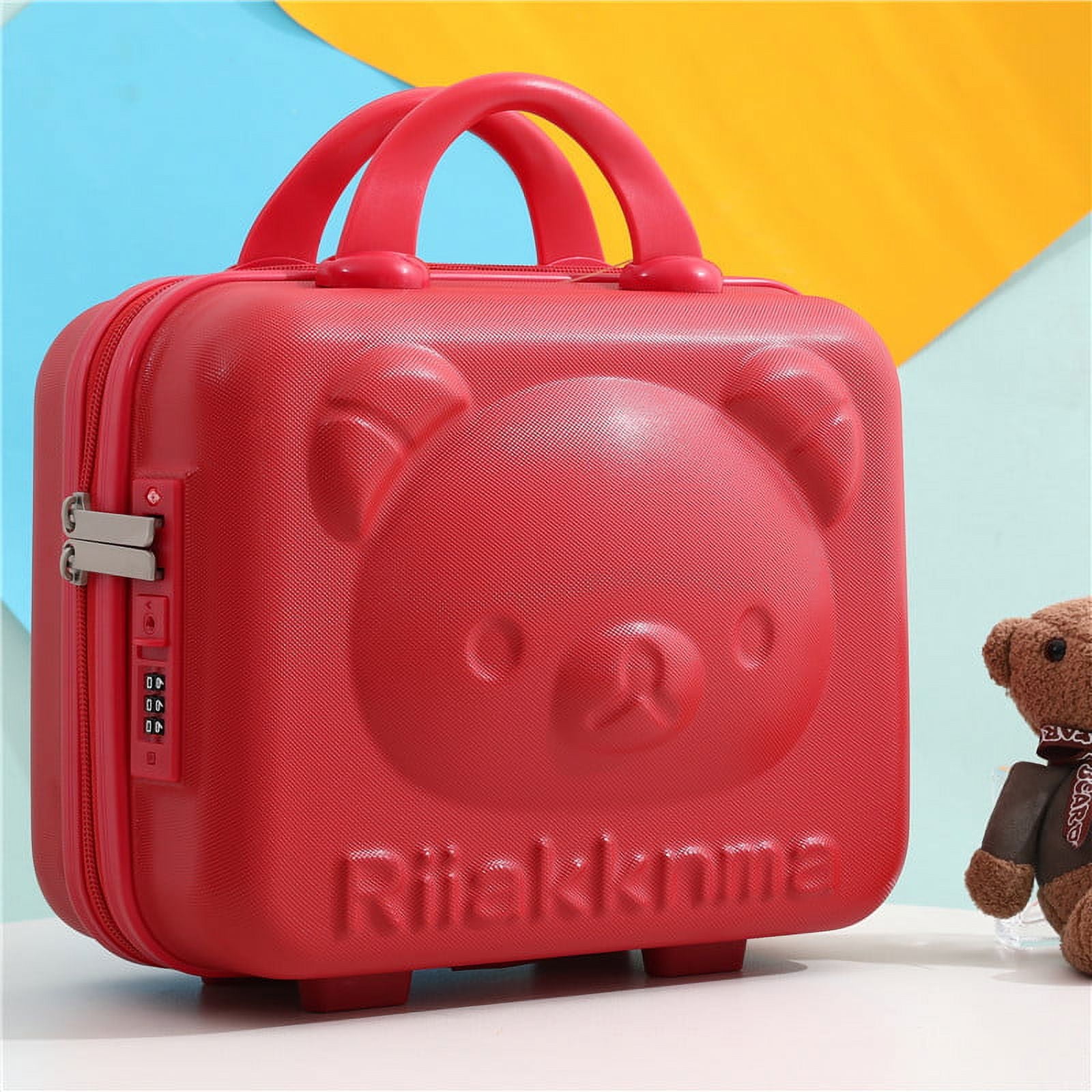 Small Hard Shell Cosmetic Case 14 Inch Cute Bear Cosmetic Case Box