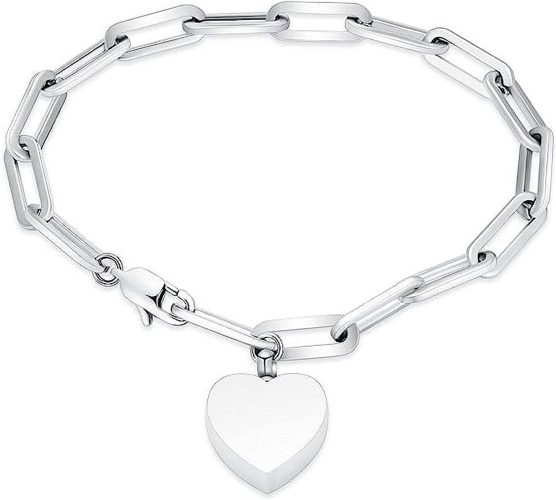 Heart Cremation Bracelet For Ashes – Stainless Steel Urn Bangle Memorial Keepsake Jewelry For Women & Men - View #4