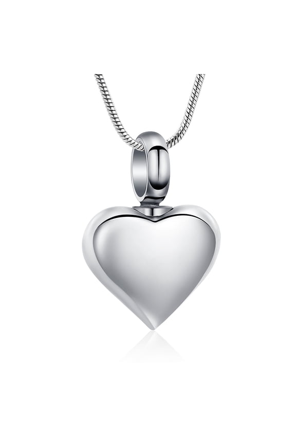 Small Heart Cremation Urn Necklace for Ashes Stainless Steel Memorial Ash Pendant Keepsake Jewelry
