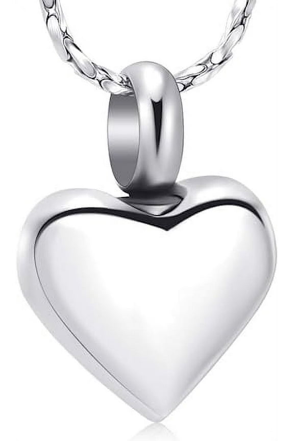 Small Heart Cremation Urn Necklace for Ashes Stainless Steel Memorial Ash Pendant Keepsake Jewelry