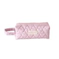 thumbnail image 1 of Small Heart Dots Pencil Case Cute Quilted Pencil Pouch Portable Handheld Cosmetic and Pen Organizer Bag for Students University Travel Makeup Storage Outdoor Outing Library Office Dorm, 1 of 7