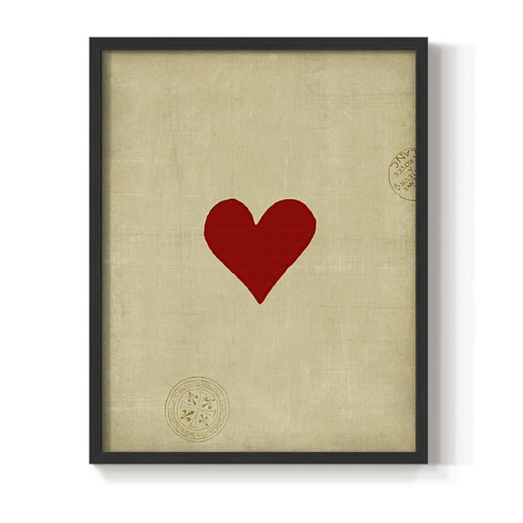 Small Heart Framed Print in Black Solid Wood Framed Print No Nail Hanging