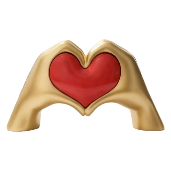 Small Heart Hands Sculpture-Gold Shelf Decor for Living Room, Love Finger Statue Modern Aesthetic Unique Accent Decor Bedroom Knick Knacks -Gifts for Wedding Christmas Birthday(Gold)