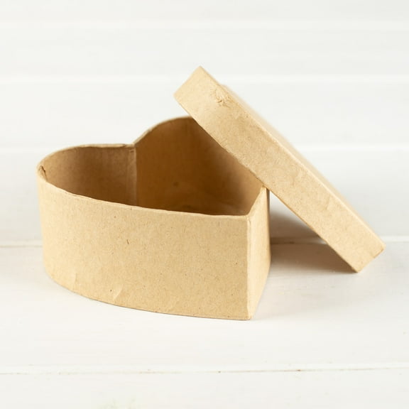 Small Heart Paper Mache Boxes Set of 10