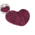 thumbnail image 1 of Small Heart Shaped Chenille Bath Mat Soft Absorbent Plush Microfiber Bathroom Rug Machine Washable Shaggy Mat Carpet for Shower, Bedroom, Bathtub, 1 of 5