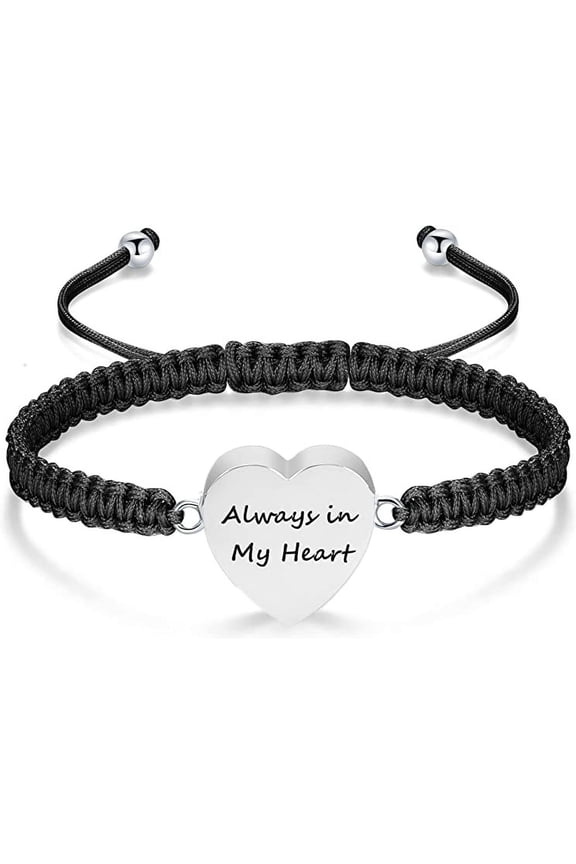 Small Heart Urn Bracelet for Ashes Cremation Bracelet for Ashes Stainless Steel Keepsake Holder Memorial Ash Bracelet for Women Cremation Jewelry