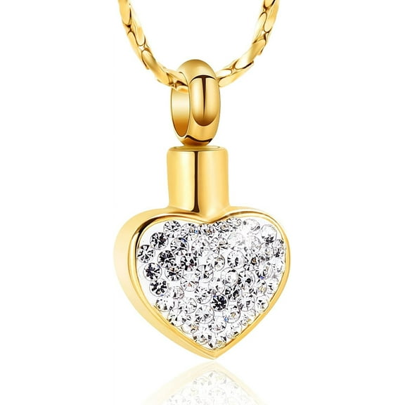 Small Heart Urn Necklace for Ashes for Women Stainless Steel Cremation Jewelry Memorial Ash Pendant Keepsake Jewelry