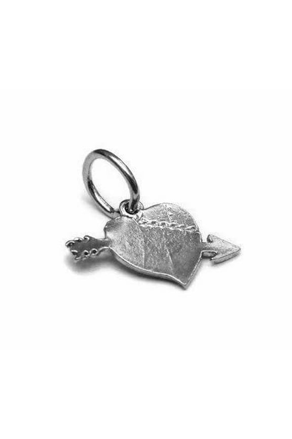 Small Heart with Arrow Charm Pendant .925 Sterling Silver!!