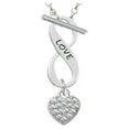 thumbnail image 1 of Small Heart with Clear Crystals Love Infinity Toggle Chain Necklace, 1 of 1
