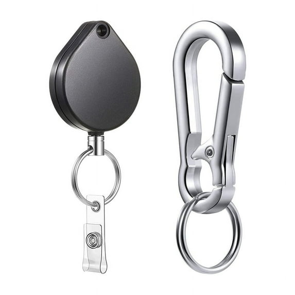 Small Heavy Duty Retractable Badge Holders Reel, ID with Belt Key Ring for Name Card Keychain