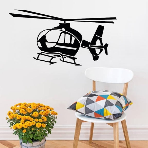 Small Helicopter Wall Sticker Air Sports Wall Decals Self-Adhesive Wallpaper Poster Room Decoration Vinyl Home Decor 42x20cm