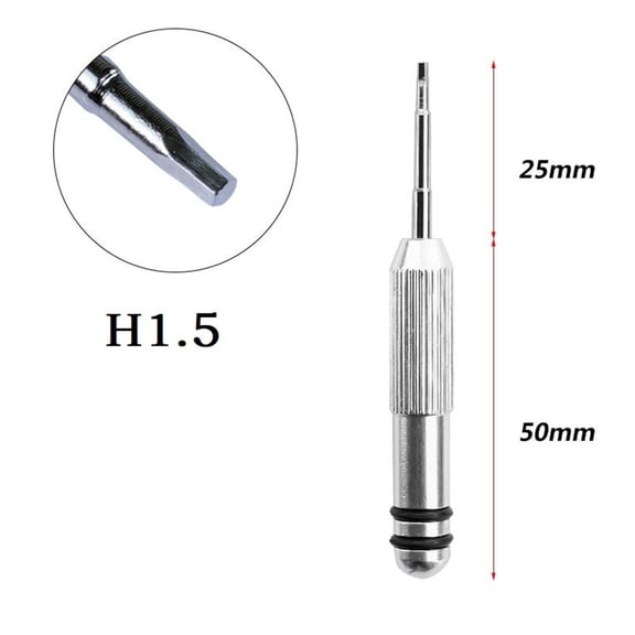 Small Hex Screwdriver H1.5mm, 75mm Total Length Hard Alloy Driver for Precision Repair Toys and Electronics, Black(silver)
