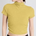 thumbnail image 1 of Small High Necked Short Sleeved Bottoming Shirt With Chest Pad For Women's Slim Underwear Short T Shirt Jacket Spring And Summer New Shoulder Worn. Women Tees And Tops Long Sleeve Compression Women, 1 of 3