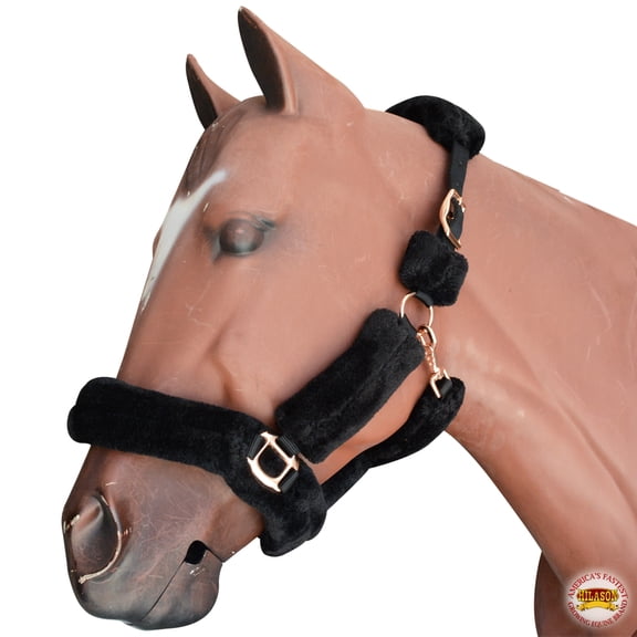 Small Hilason Comfort Fleece Nylon Horse Halter Black