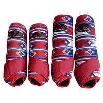 Small Hilason Horse Front Rear Hind Leg Sport Boots Set of 4 Red