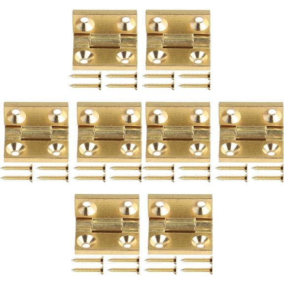 Small Hinges 1 Inch Joint Metal Hinges Functional Joint with Screws Pack of 8 for Small Boxes & Jewelry Container