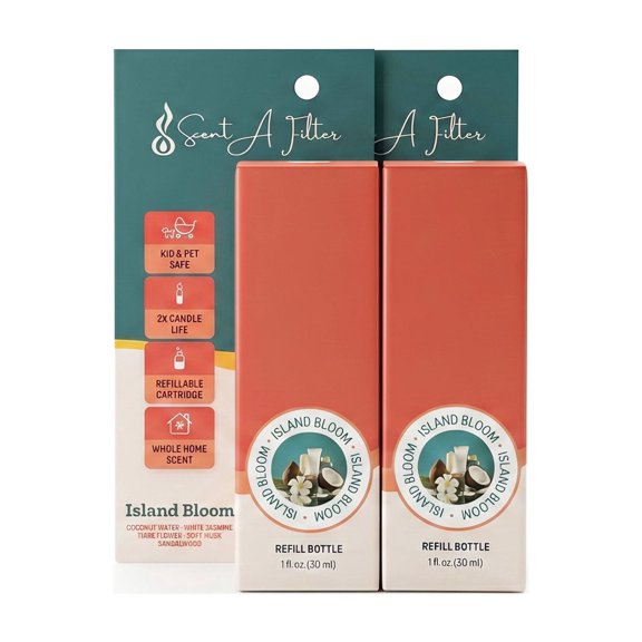 Small Home Kit Air Freshener Refill Bottle, Island Bloom Scent, Plug In Refill