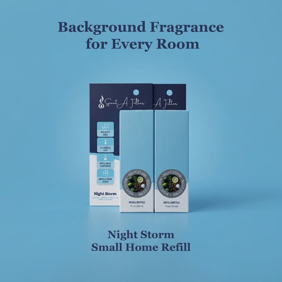 Scent A Filter HVAC Air Diffuser Refill Bottle, Night Storm Fragrance, Non-Toxic, Small Home 1500 Sq Ft, 2 Bottles
