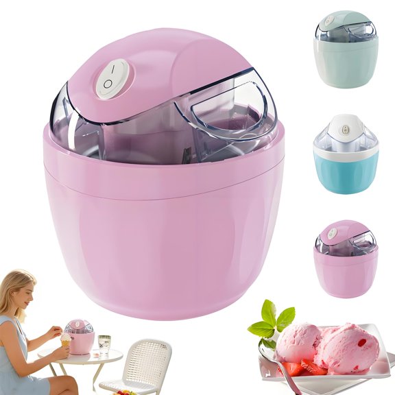 Small Home Mini Ice Cream Maker, 17oz Automatic Ice Cream Machine for Homemade Frozen Yogurt, Gelato & Sorbet, 15-Minute Quick Freeze with One-Touch Operation for Adults at Home