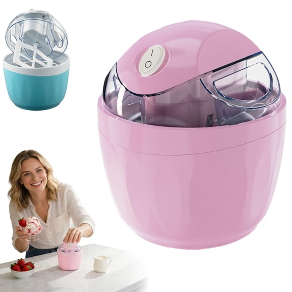 Small Home Mini Ice Cream Maker - 17oz Electric Gelato & Sorbet Machine for Homemade Frozen Yogurt, Quick 15-Minute Personal Ice Cream Maker with One-Touch Control for Family