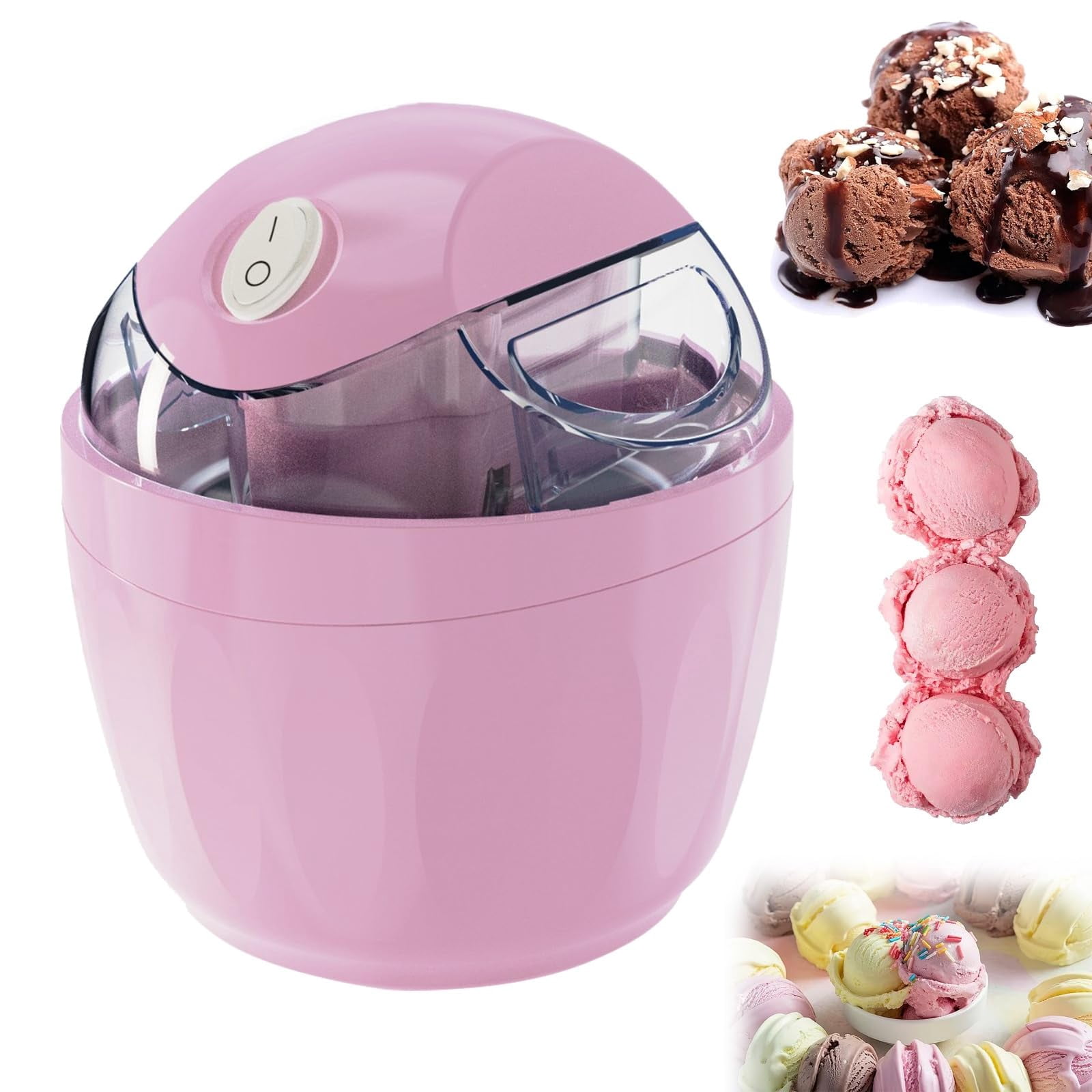 Small Home Mini Ice Cream Maker, 17oz Electric Homemade Ice Cream Machine With 15 Min Fast Making, One Touch Operation, Easy To Clean For Family Dorms