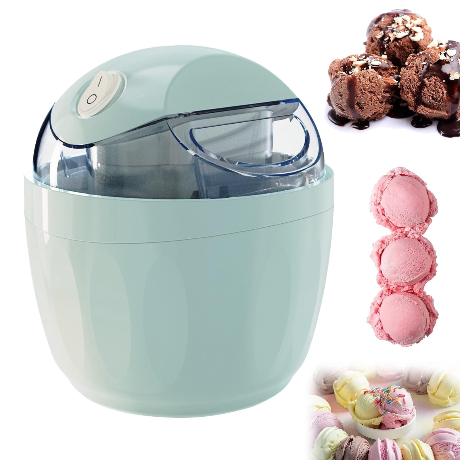 Small Home Mini Ice Cream Maker, 17oz Electric Homemade Ice Cream Machine With 15 Min Fast Making, One Touch Operation, Easy To Clean For Family Dorms