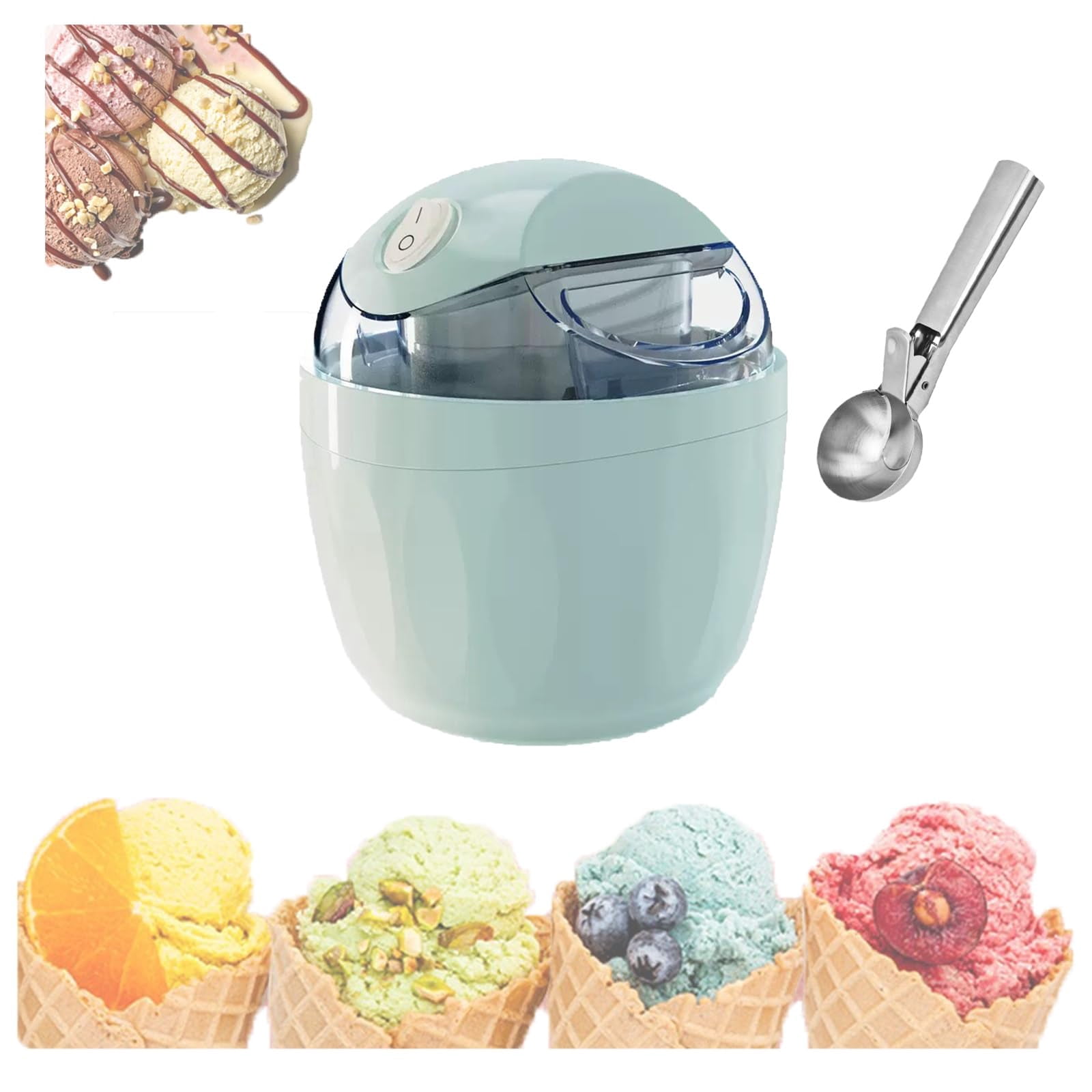 Small Home Mini Ice Cream Maker, DIY Personal Gelato & Sorbet ,Dessert Maker for Kitchen & Family