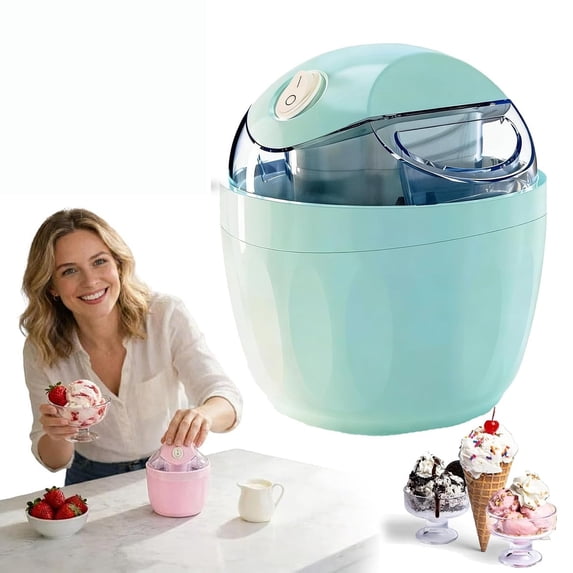 Small Home Mini Ice Cream Maker, Just 15 Minutes, DIY Mini Ice Cream Maker, One-Touch Dessert Maker, Single Serving , Frozen Yogurt, Compact Electric Makers for Kitchen, Family Treats