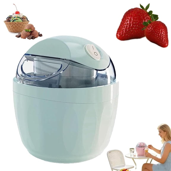 Small Home Mini Ice Cream Maker, Just 15 Minutes, DIY Mini Ice Cream Maker, One-Touch Dessert Maker, Single Serving of Gelato, Frozen Yogurt, Compact Electric Makers for Kitchen, Family Treats