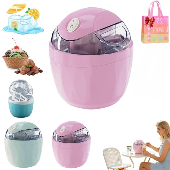 Small Home Mini Ice Cream Maker, Just 15 Minutes, DIY Mini Ice Cream Maker, One-Touch Dessert Maker, Single Serving of Gelato, Frozen Yogurt, Compact Electric Makers for Kitchen, Family Treats